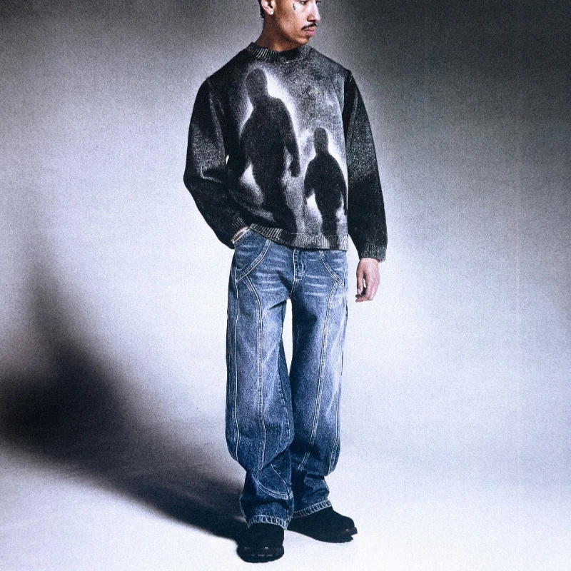 Новый стиль, свободный пуловер с круглым вырезом - Фотография_4