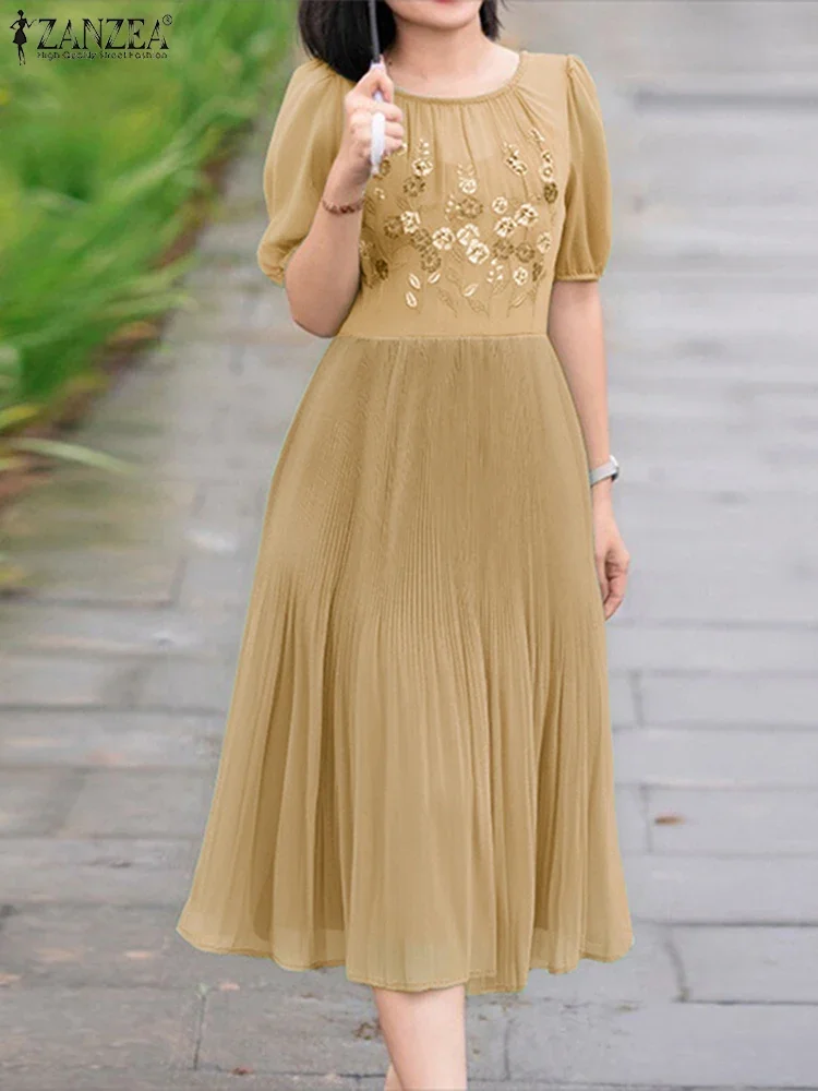 Zanzea, повседневное свободное плиссированное платье - Фотография_3