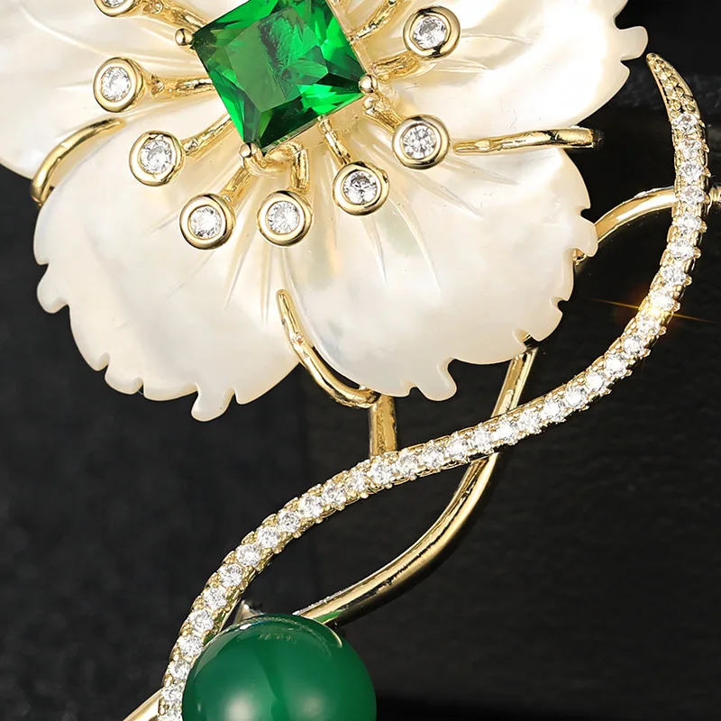 Hq роскошная брошь из халцедона - Фотография_5