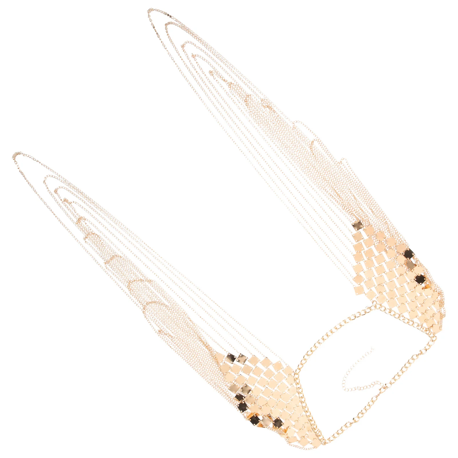 Элегантное золотое ожерелье с кисточками на плечо - Фотография_3