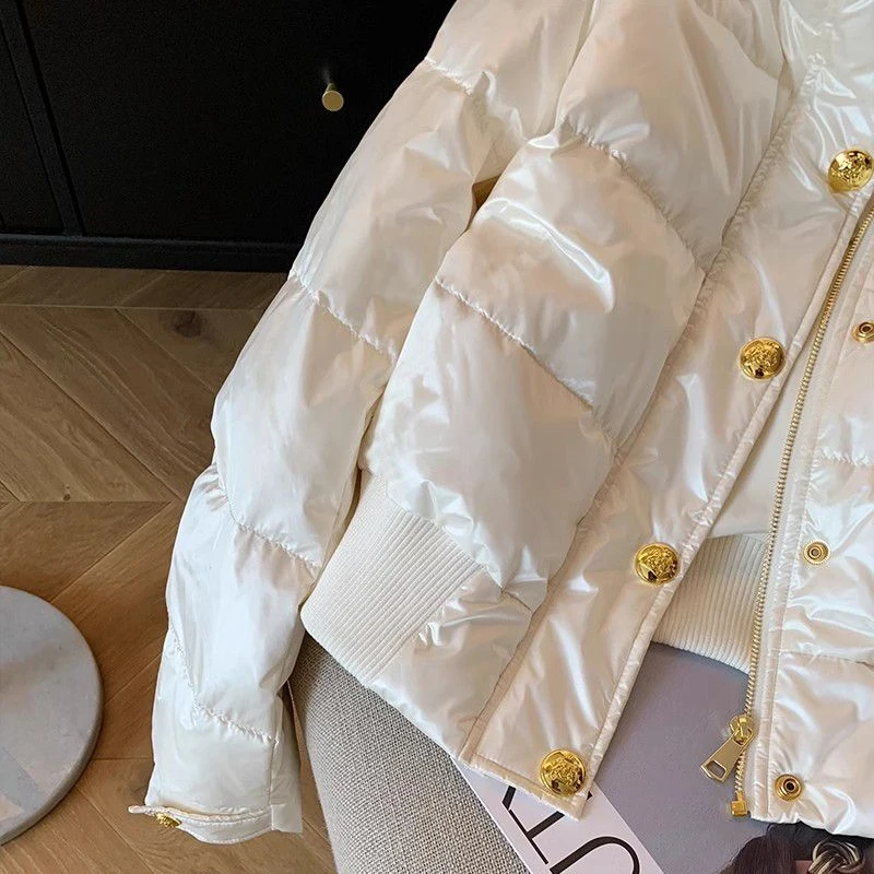 Chic design white parkas women - Фотография_4