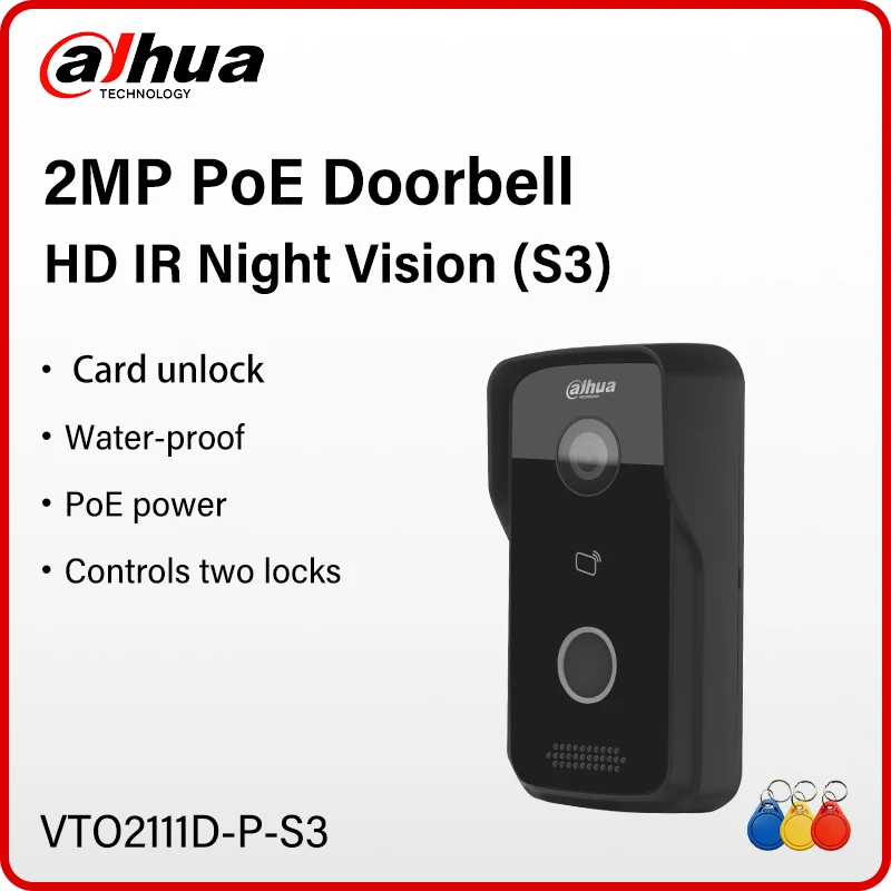 Dahua 2mp vto2111d-p-s3 poe дверной
