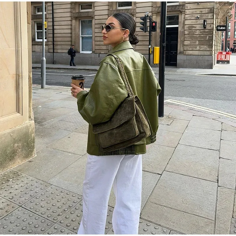 Трендовая винтажная зеленая куртка - Фотография_6