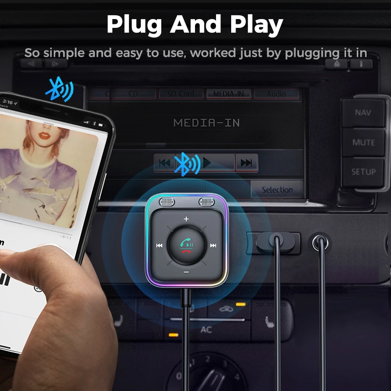 Автомобильный адаптер joyroom bluetooth 5 - Фотография_5