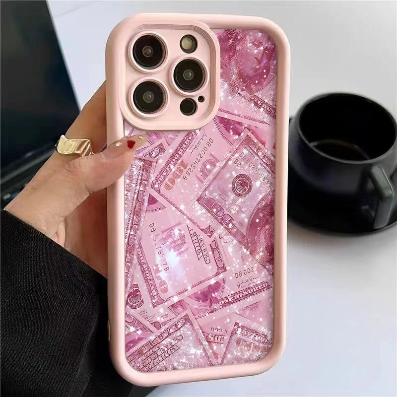Розовый чехол для телефона с принтом