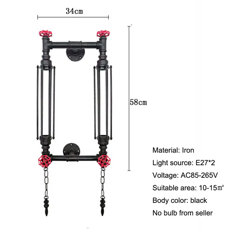 Винтажная лофт американская промышленная настенная лампа - Фотография_2