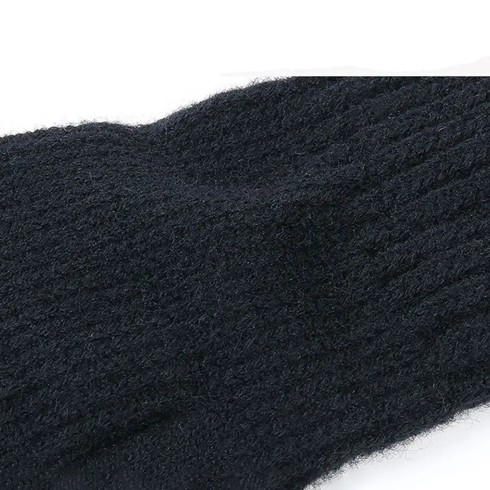 Бархатные однотонные перчатки без пальцев с рогами - Фотография_4