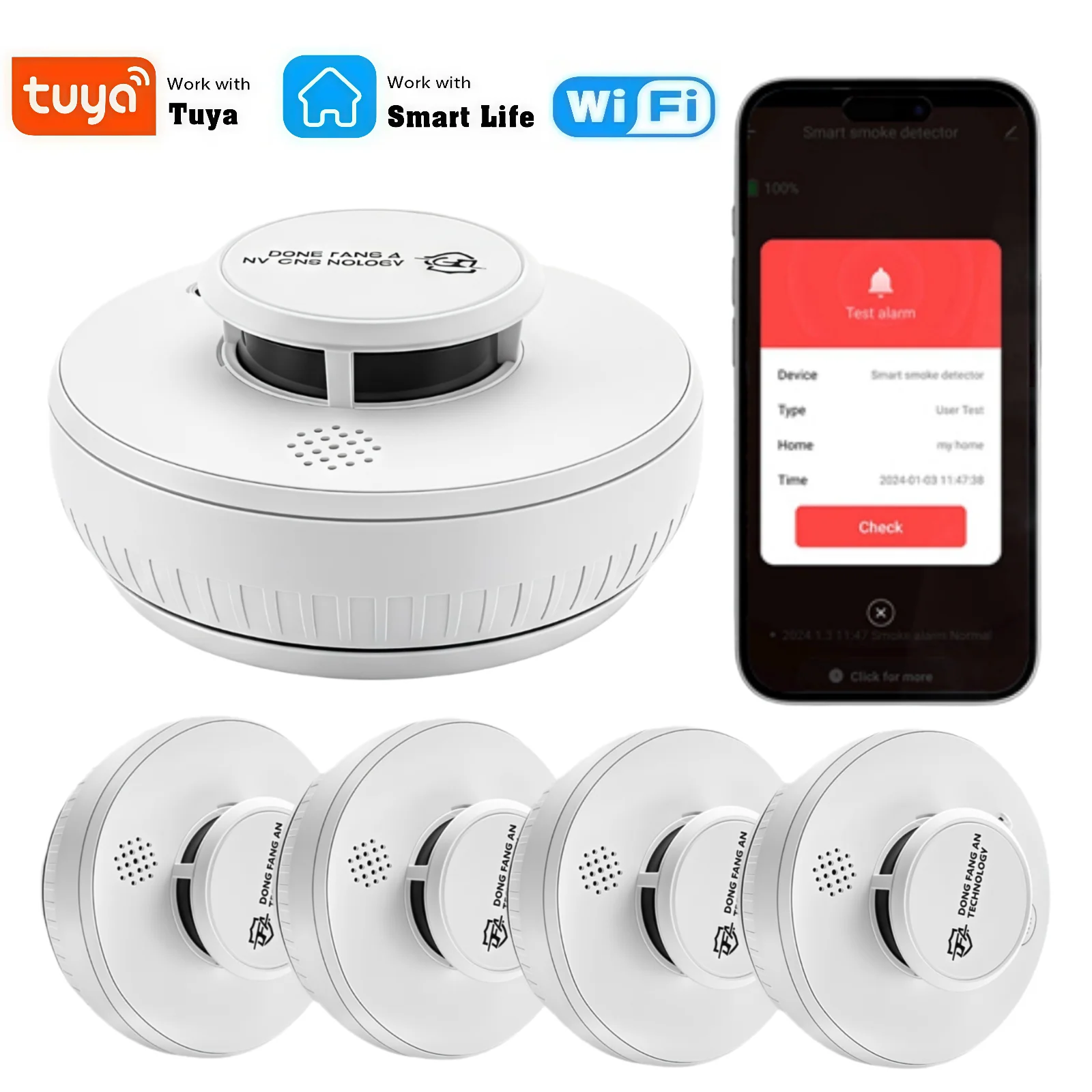 Dfa wi-fi детектор дыма 2 в 1 детектор - Фотография_2