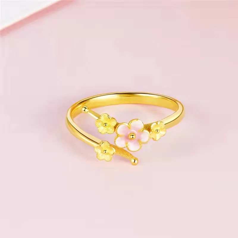 Gold shop 9999 24-каратное настоящее золото с цветком персика - Фотография_2