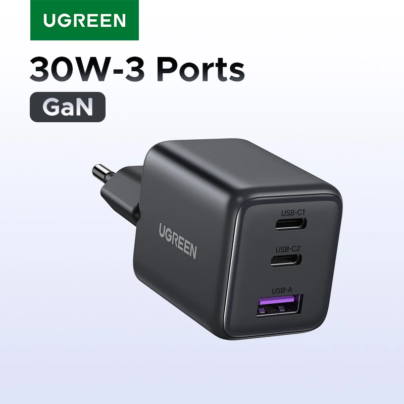 Зарядное устройство ugreen 30 вт gan pd 3