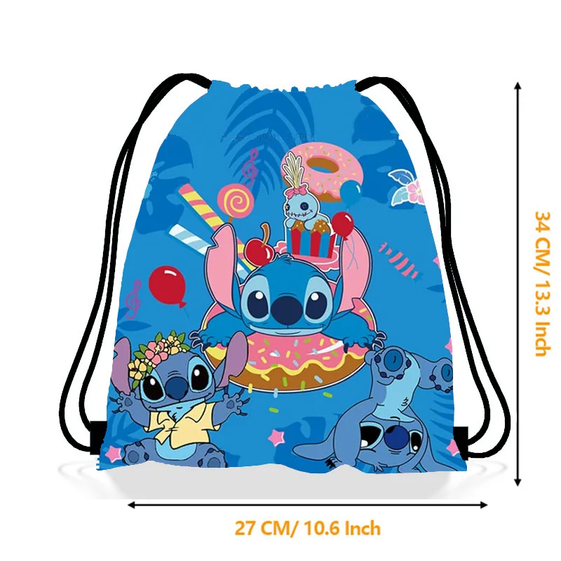 Нетканая сумка на шнурке в стиле аниме disney kawaii lilo & stitch - Фотография_5
