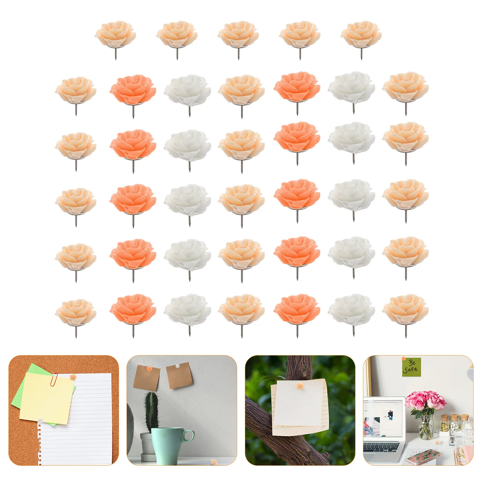 Яркие декоративные канцелярские кнопки с цветком - Фотография_3