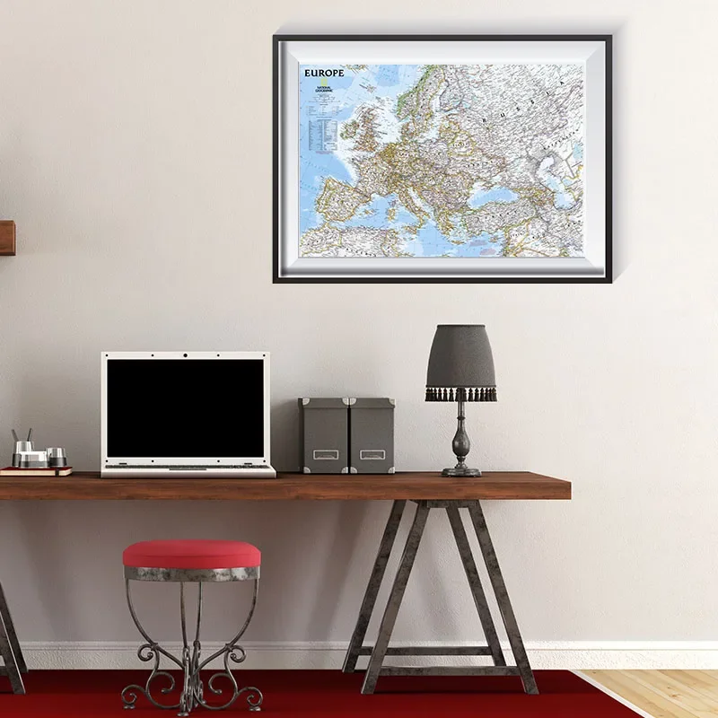 Складная винтажная европейская карта на английском языке - Фотография_4