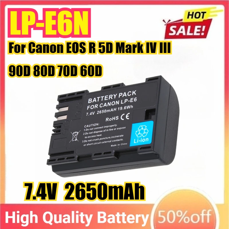 2650 мач lp-e6n lpe6n аккумулятор