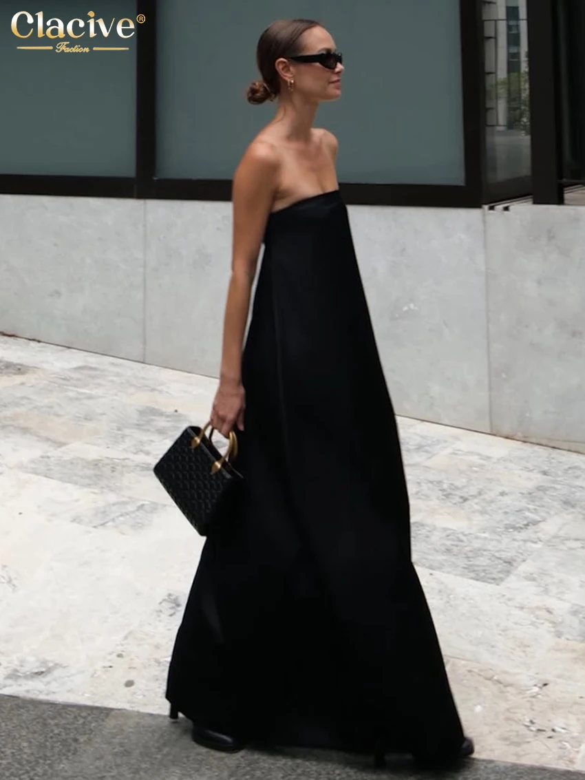 Clacive летнее свободное черное