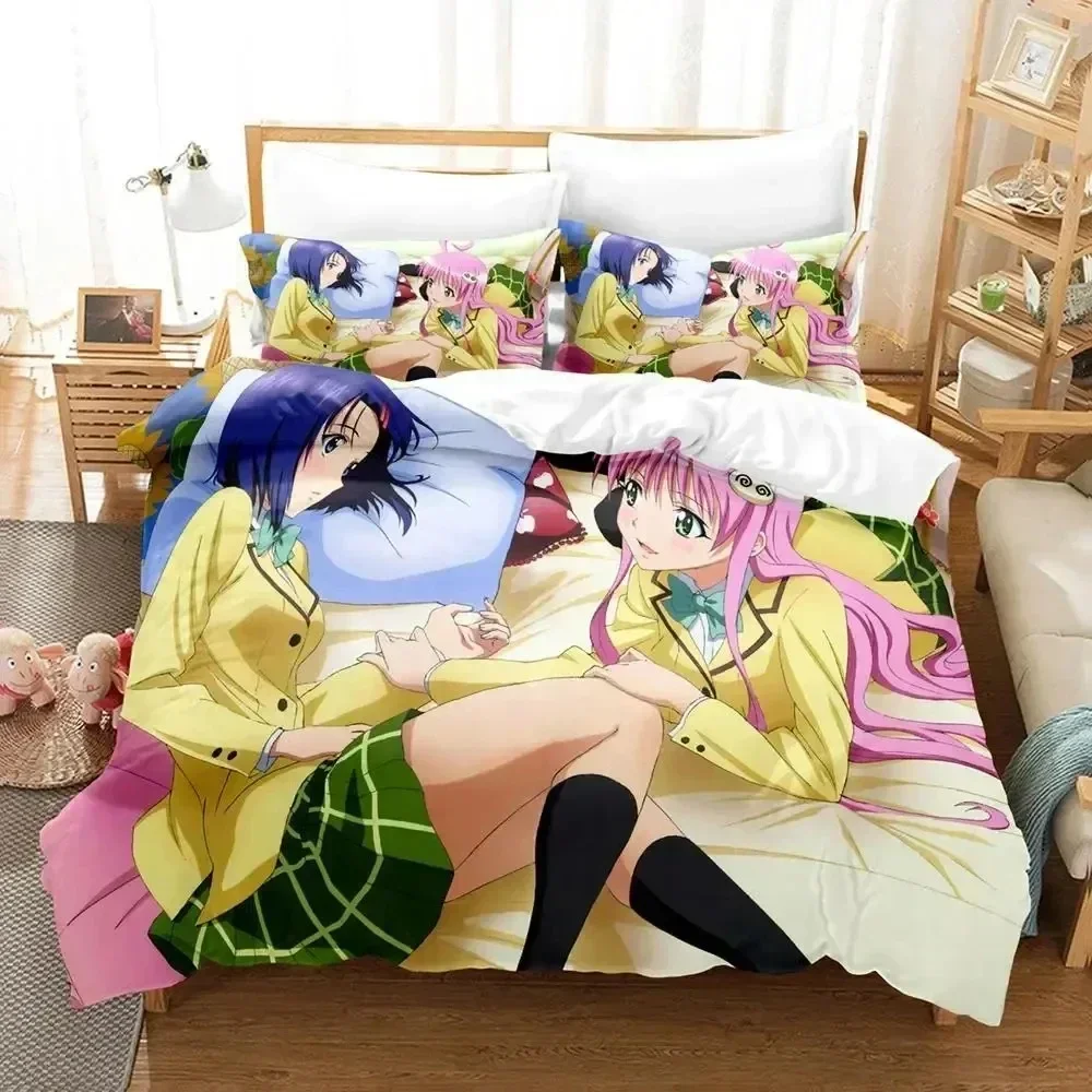 Комплект постельного белья с 3d принтом мультфильмов yami to love-ru - Фотография_3