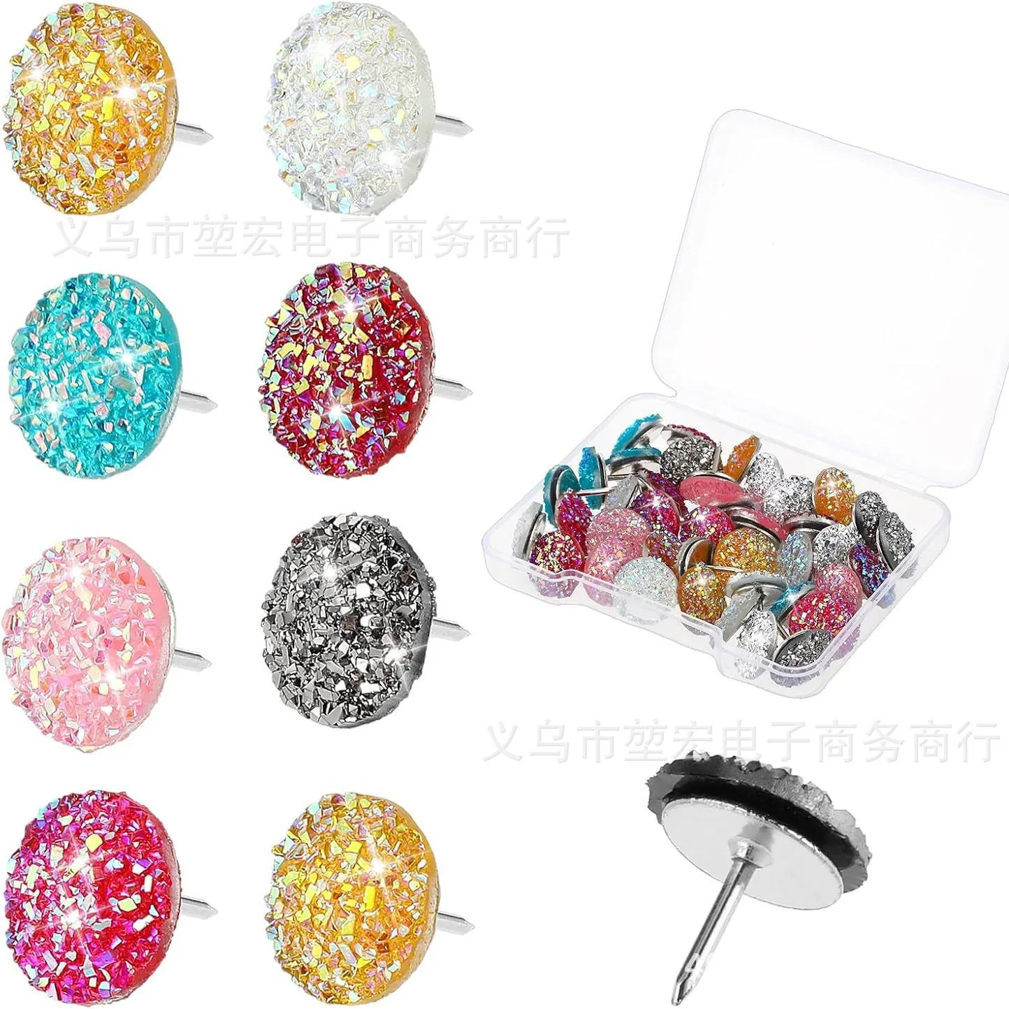 Блестящие кнопки со стразами и бриллиантами для пробковой доски