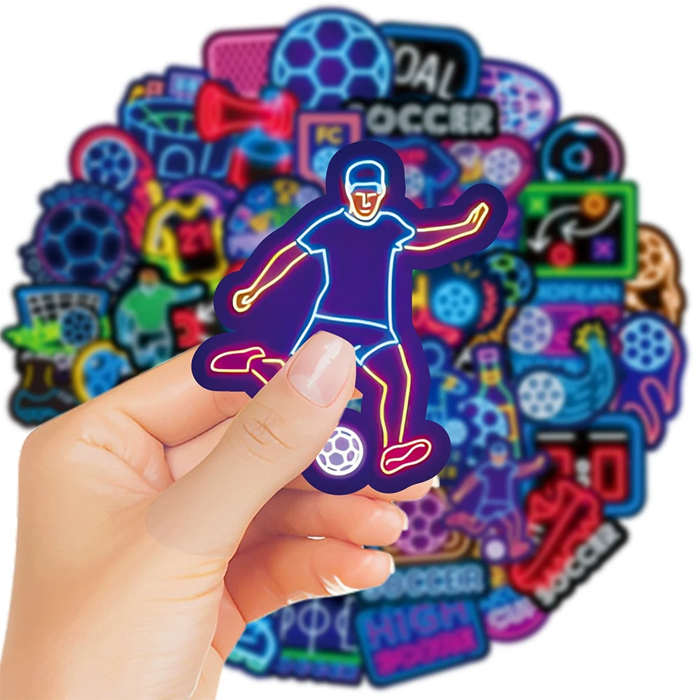 Неоновые футбольные спортивные наклейки с героями мультфильмов