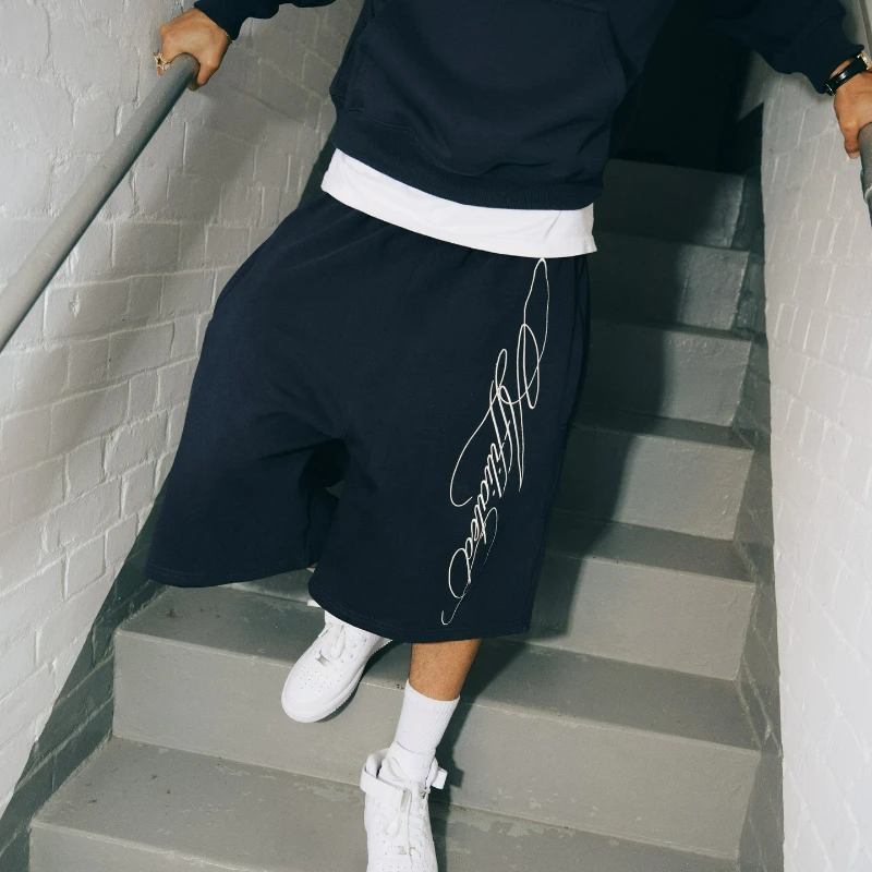 Y2k ретро шорты для бега с фирменной - Фотография_2