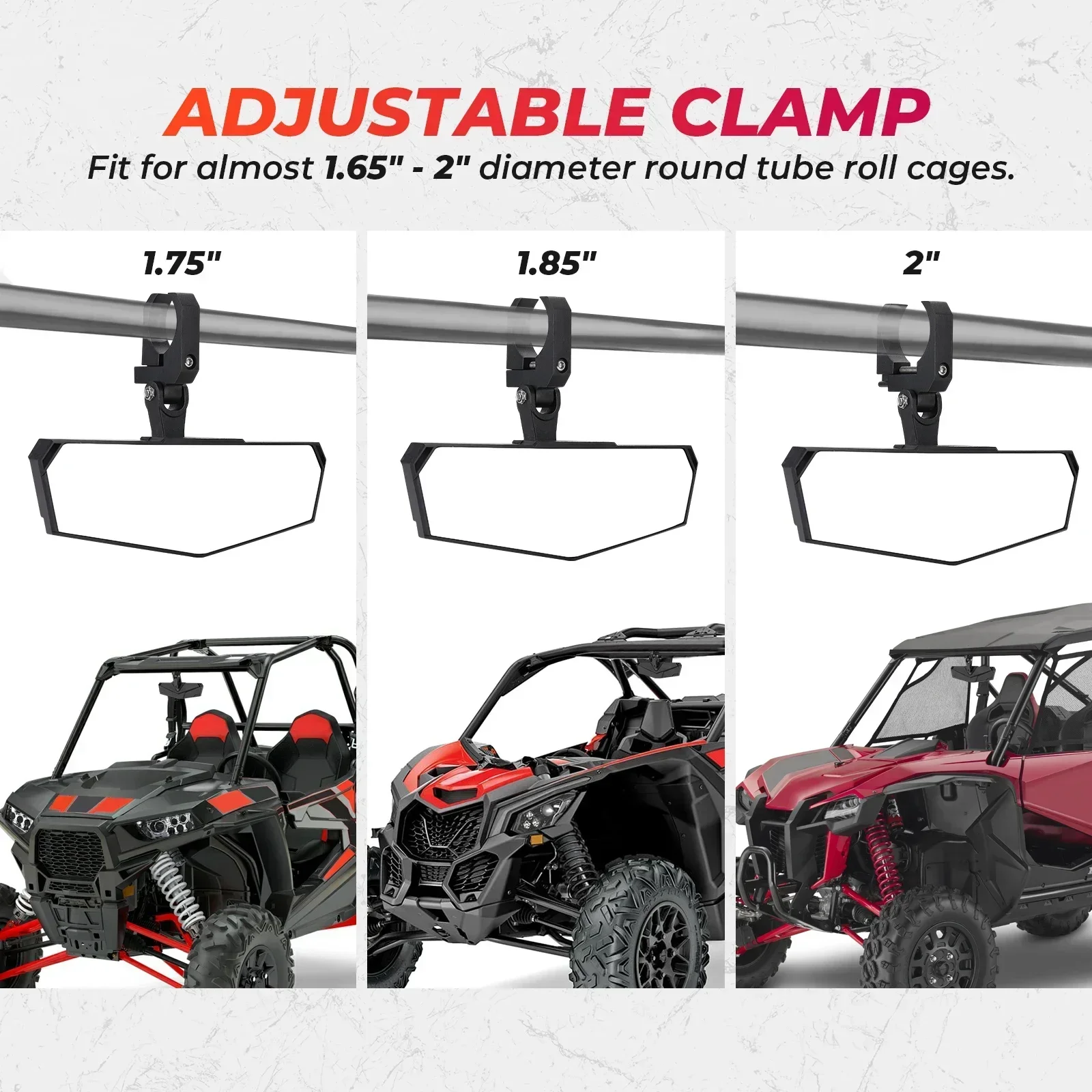 Зеркало заднего вида kemimoto utv sxs utv зеркало clear view с 1 - Фотография_2