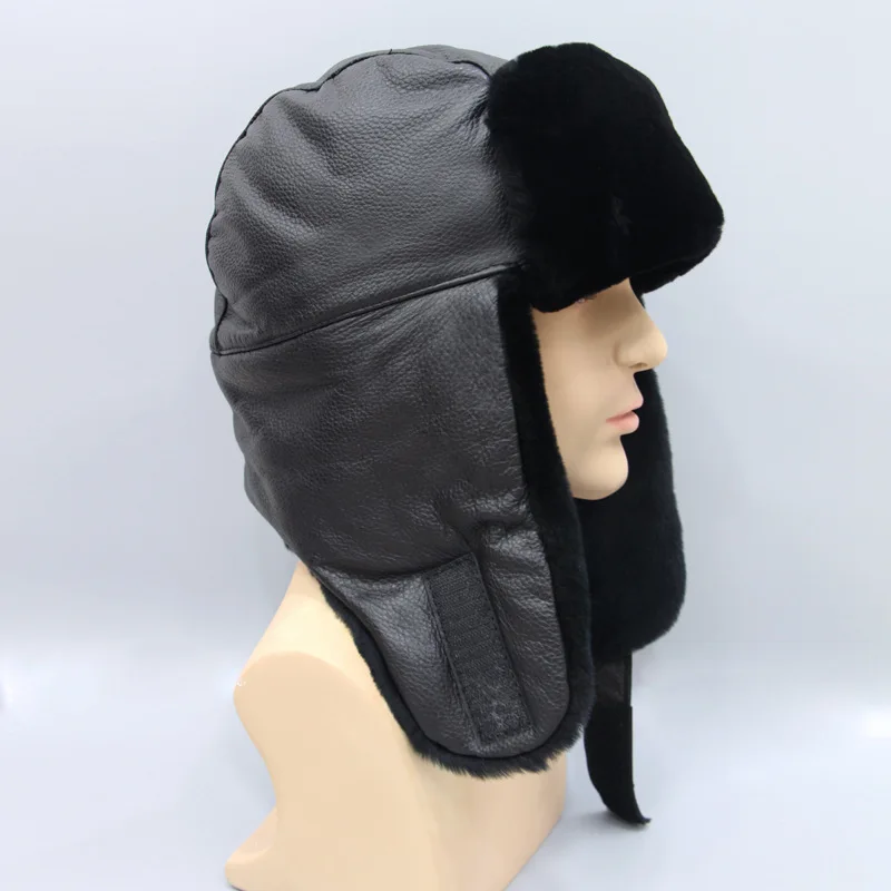 Зимняя шапка-бомбер из овчины - Фотография_4