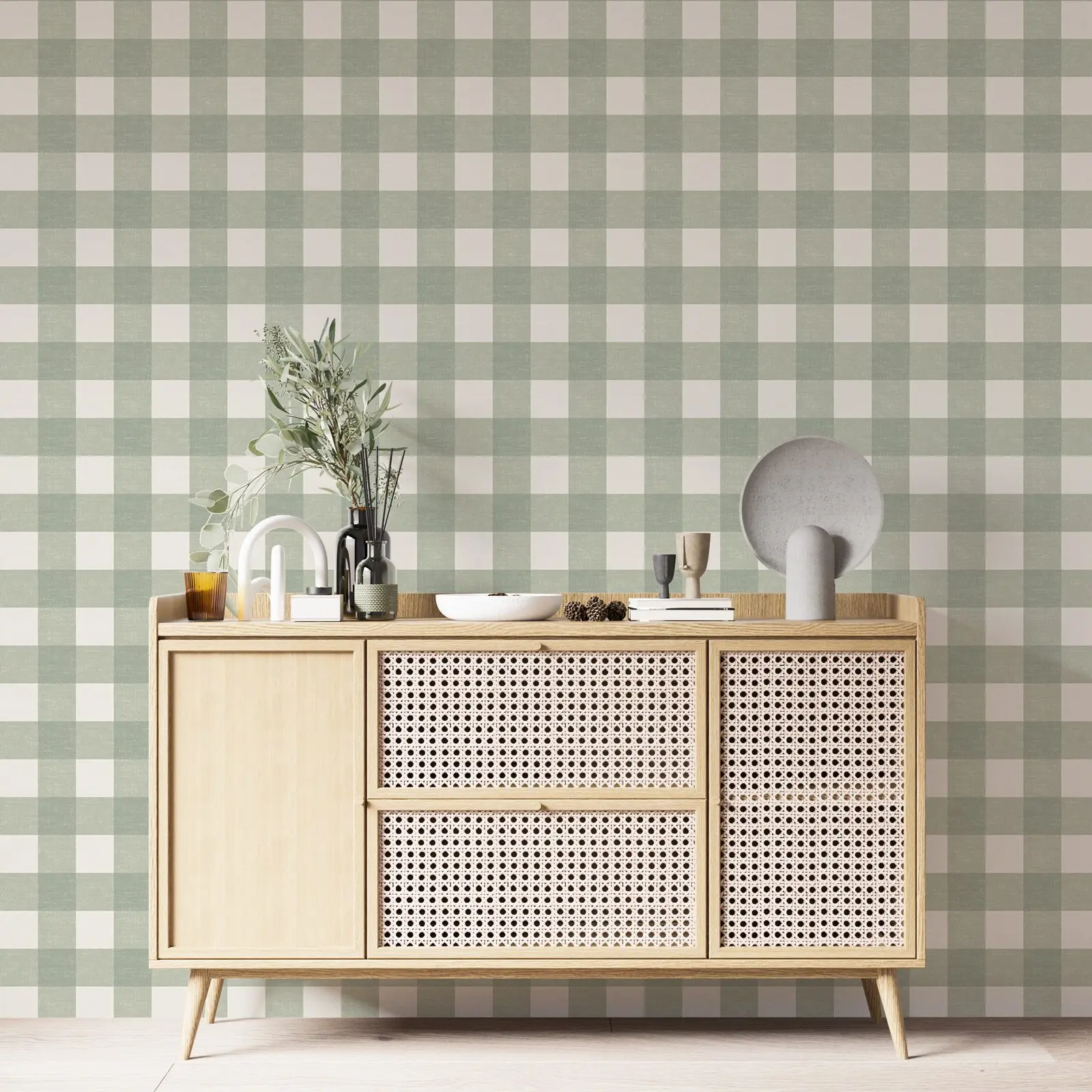 Рулон обоев в клетку в клетку - Фотография_3