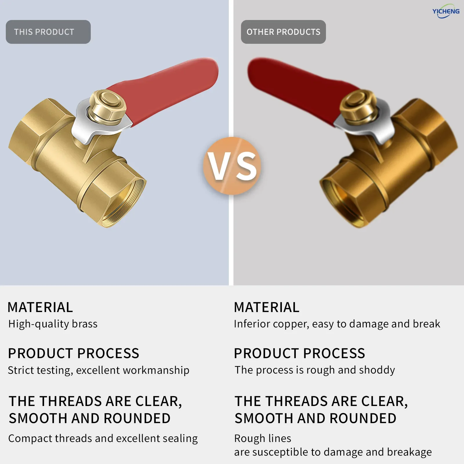 Латунный шаровой кран с красной - Фотография_4