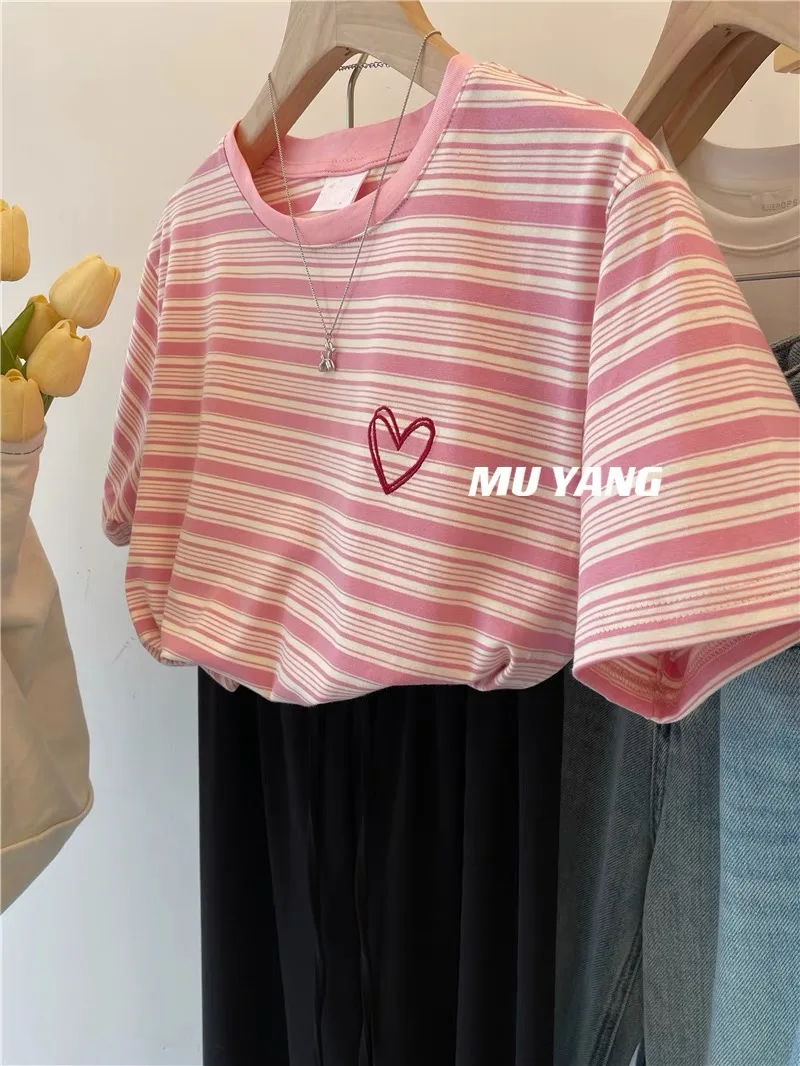 Летняя полосатая женская футболка - Фотография_6