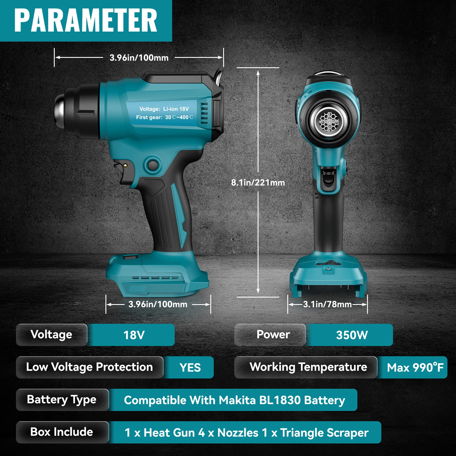 Беспроводной тепловой пистолет для makita - Фотография_3