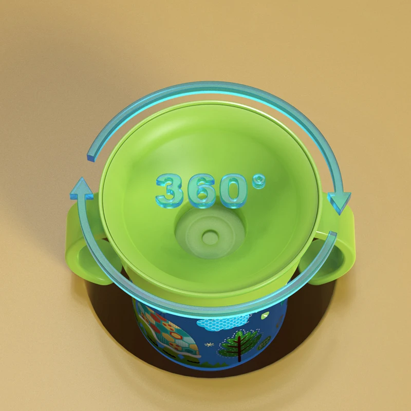 Вращающаяся на 360° детская обучающая чашка для питья с двойной ручкой - Фотография_6