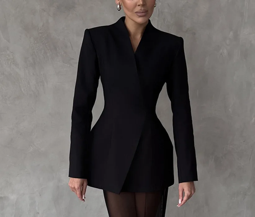 Весенние новые атласные топы с длинными рукавами - Фотография_4