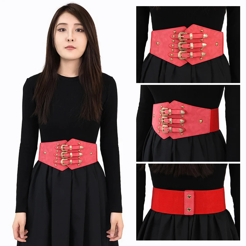 Deepeel женский кожаный корсетный пояс в стиле панк с пряжкой - Фотография_6