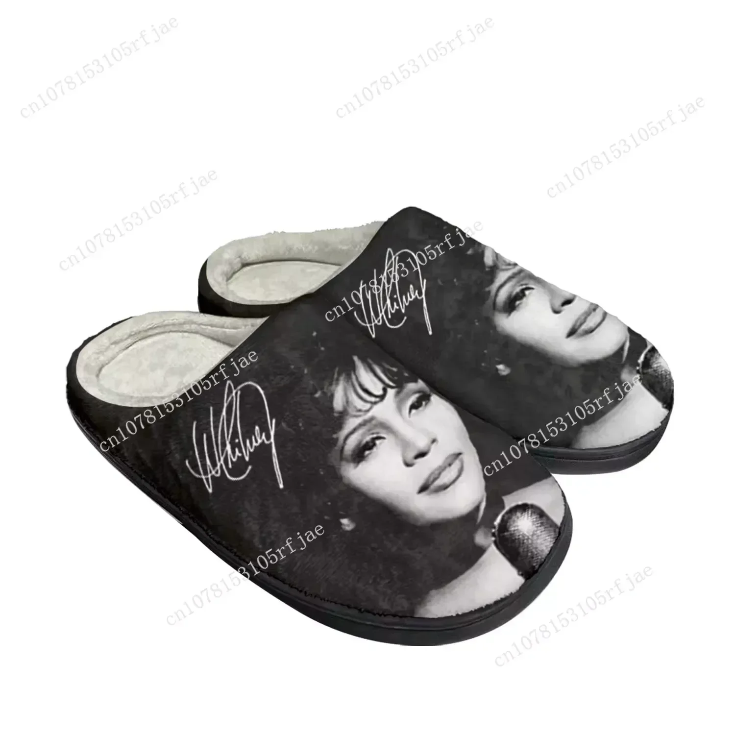 Домашние хлопковые тапочки whitney houston pop singer - Фотография_2