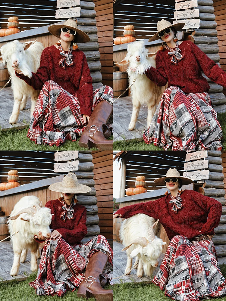 Tiyihailey-женская длинная юбка макси с эластичной резинкой на талии - Фотография_4