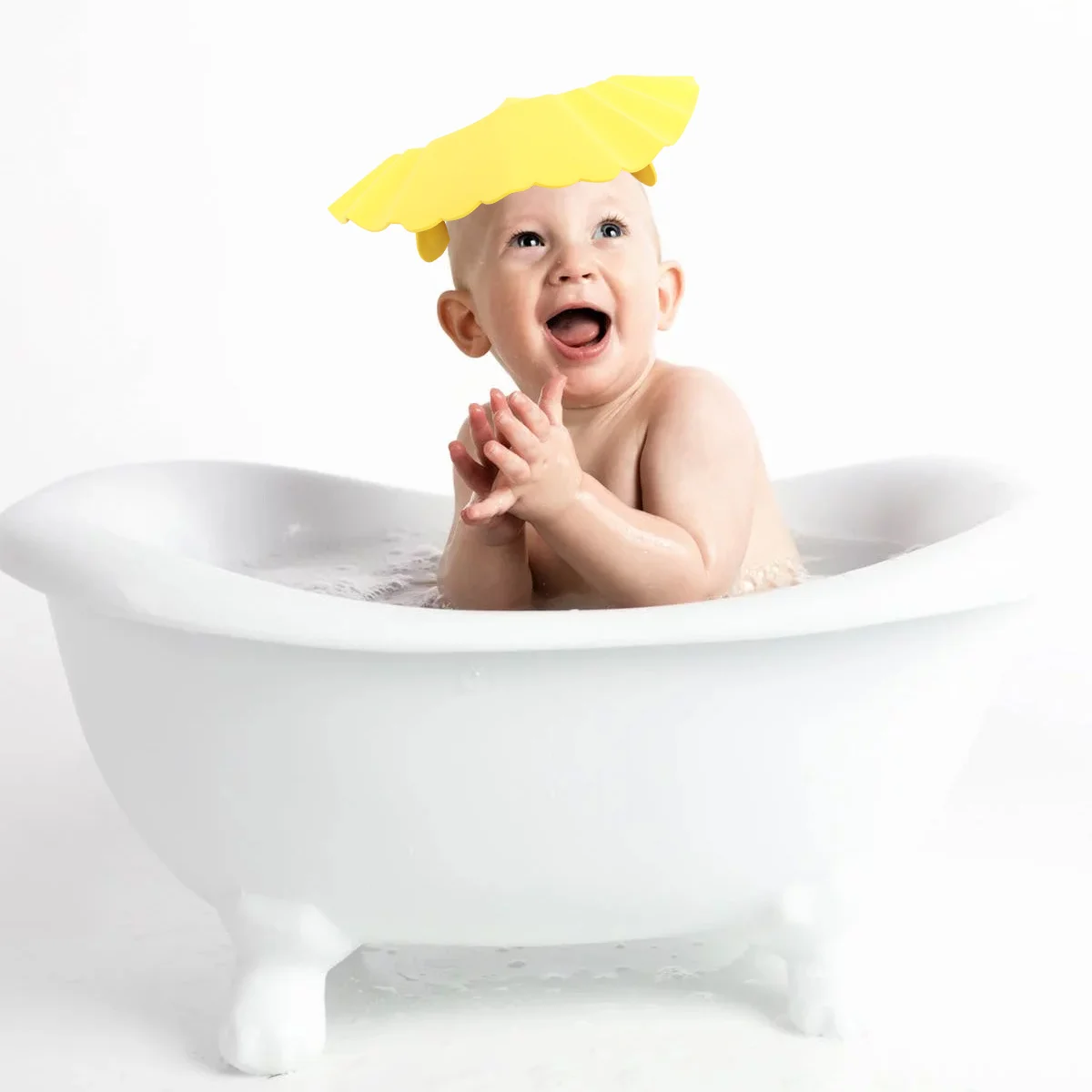 Шапка-щиток для шампуня для младенцев с защитными подушечками для ушей - Фотография_6