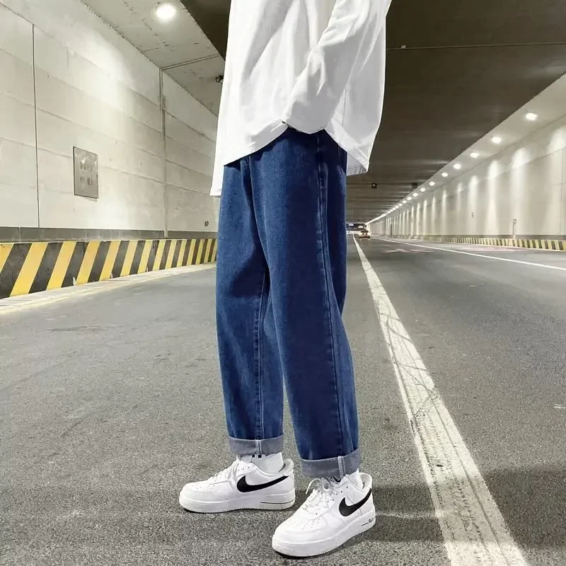 Осенние корейские модные джинсы y2k на шнурке homme - Фотография_6