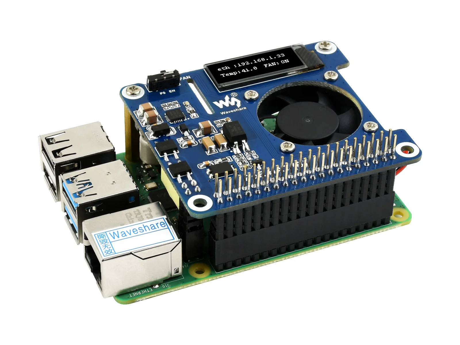 Шляпа waveshare power over ethernet (тип b) для raspberry pi 3b+/4b - Фотография_5