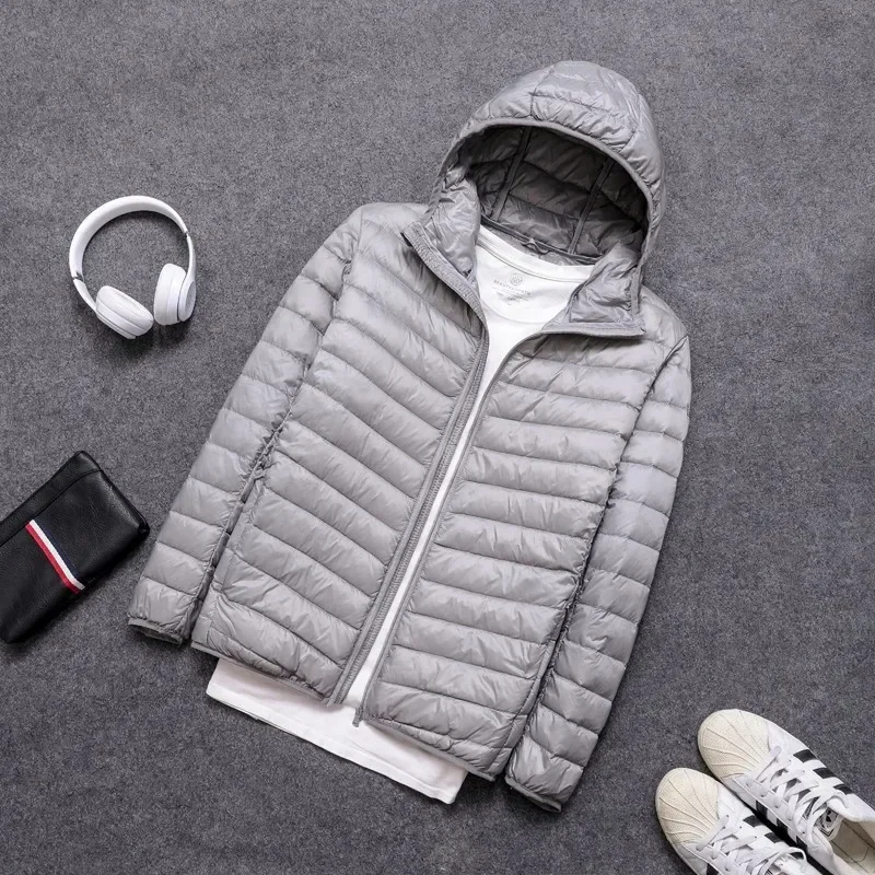 Зимний мужской сверхлегкий тонкий пуховик - Фотография_2