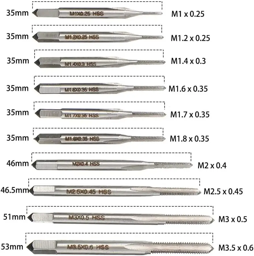 Микрометры, маленькие ручные метчики с резьбой m1-m3 - Фотография_4
