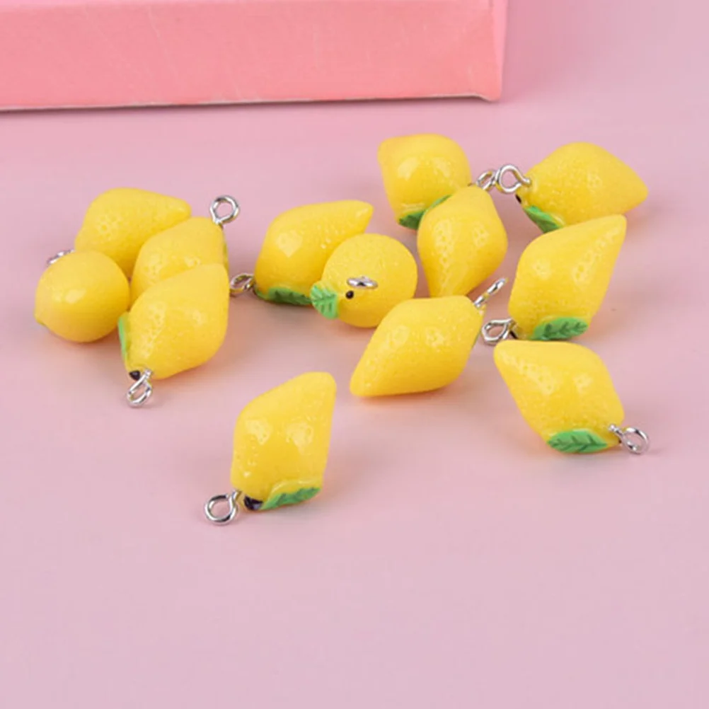Подвески в виде лимона из смолы - Фотография_4