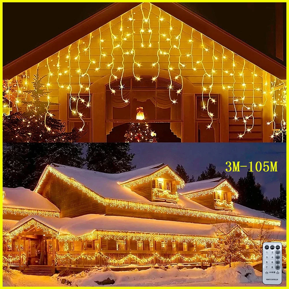 Уличная гирлянда на доме