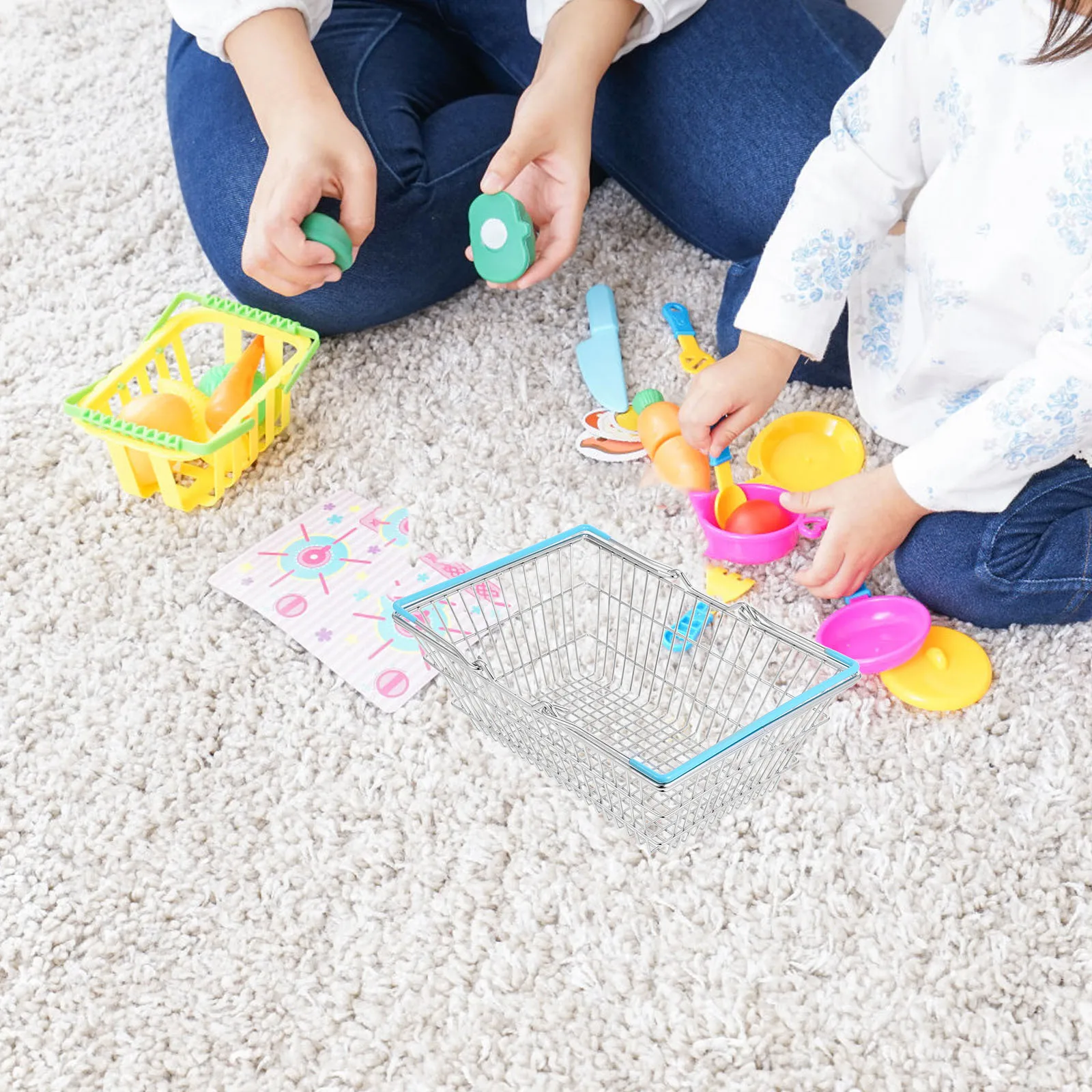 Прочная железная мини-корзина для покупок для детей