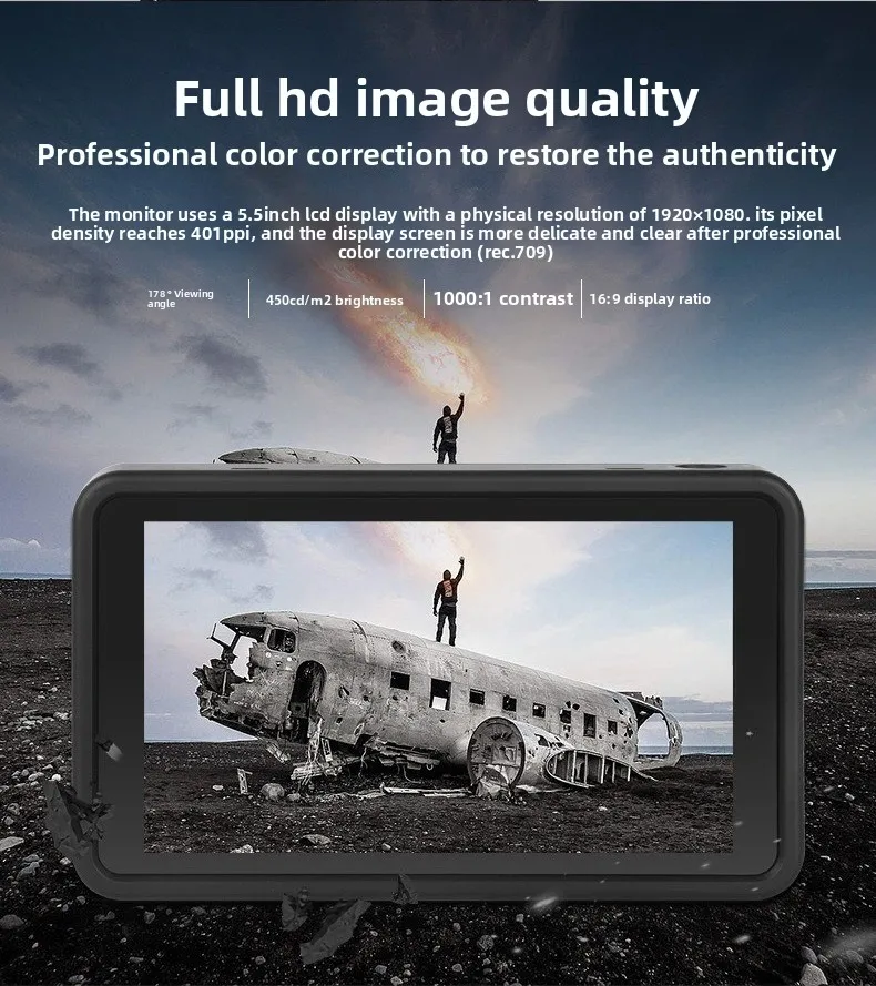 R5 slr 5-дюймовый hdmi-монитор с сенсорным экраном - Фотография_5