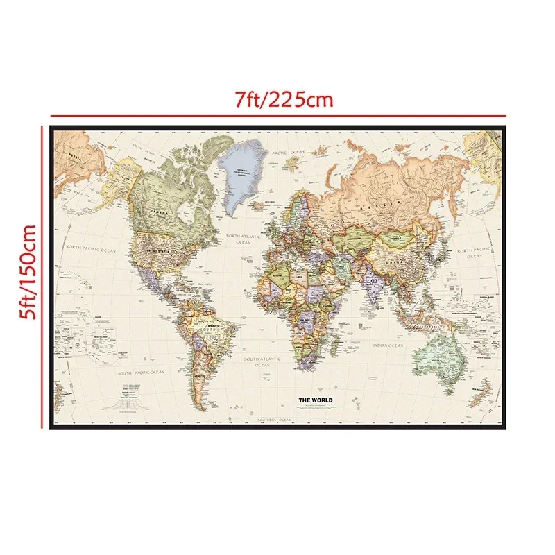 Настенная карта мира 225*150 см - Фотография_5