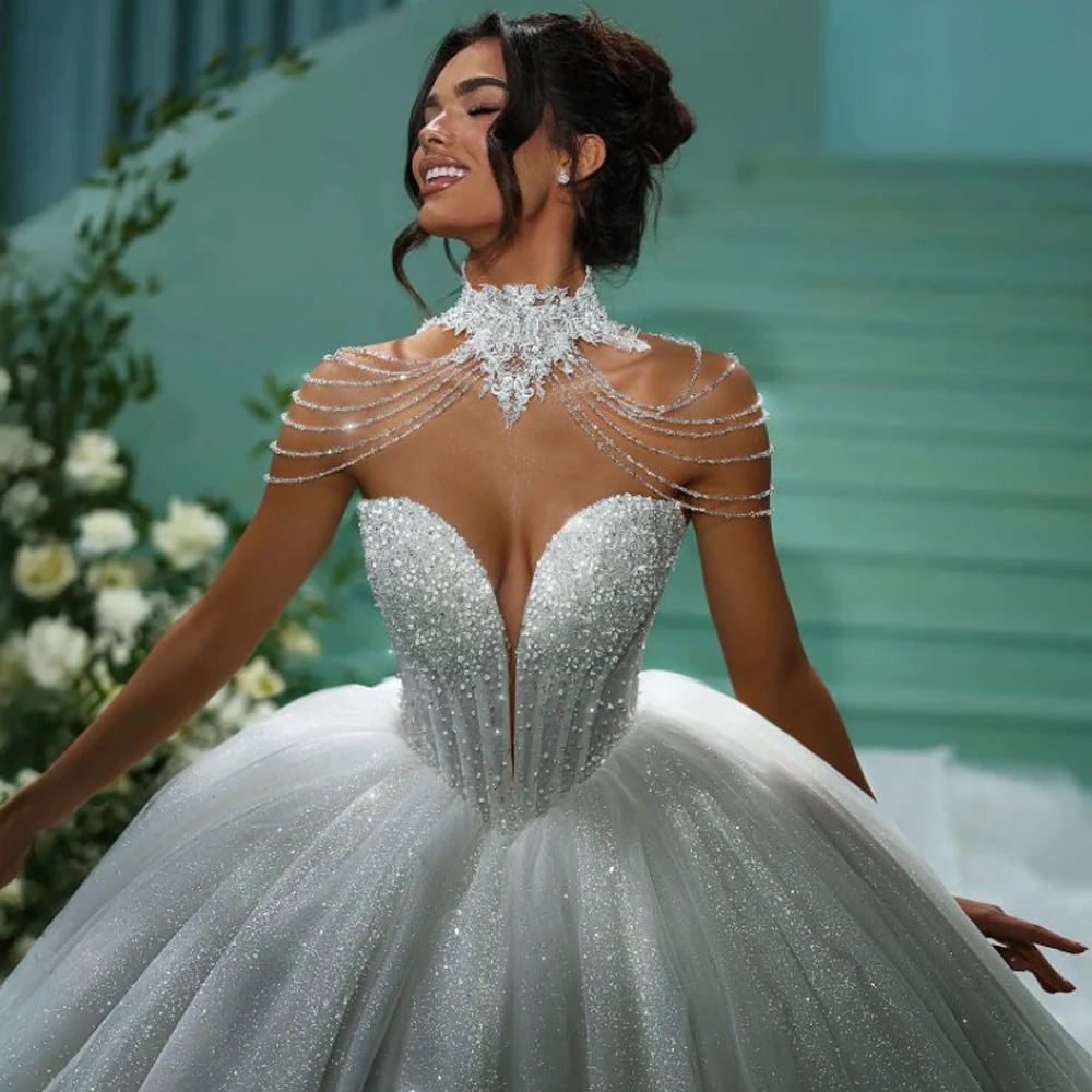 Блестящие свадебные платья принцессы по индивидуальному заказу - Фотография_4