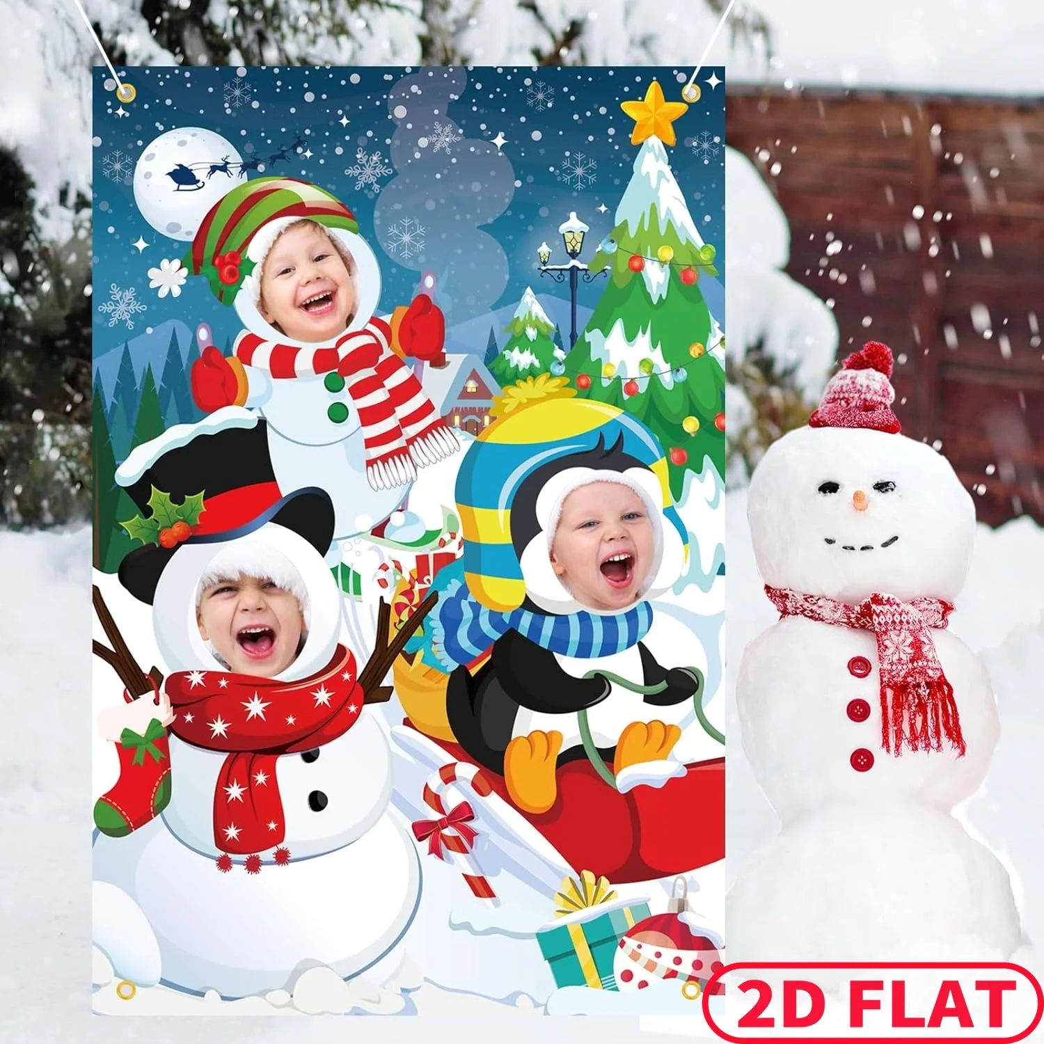 Баннер для вечеринки в виде снеговика и пингвина - Фотография_6