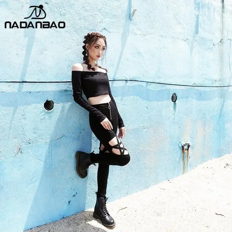 Nadanbao полые брюки готические - Фотография_4