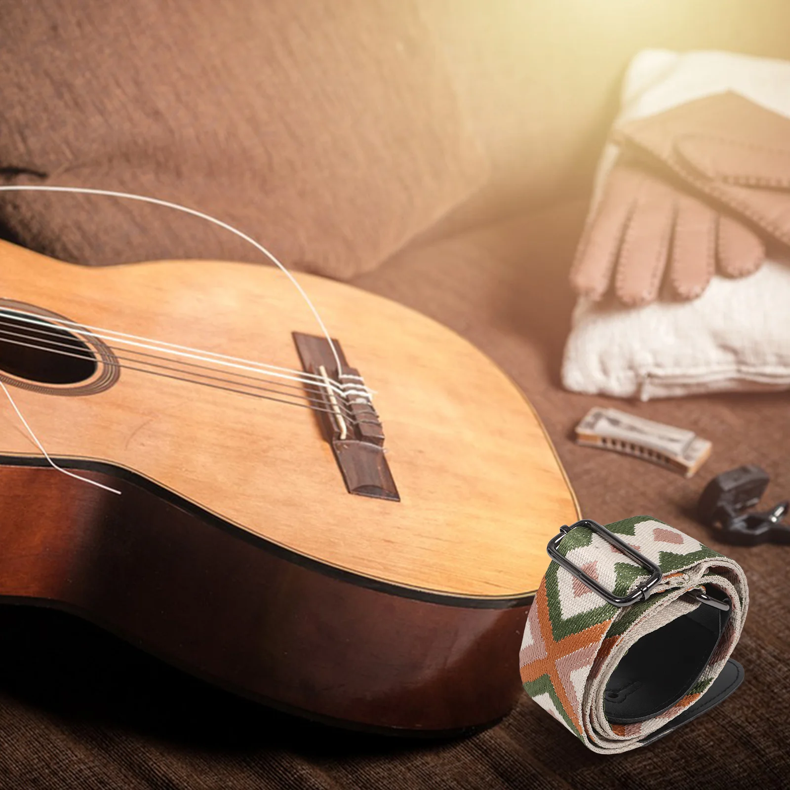 Ремень для гитары с вышивкой в стиле бохо - Фотография_6