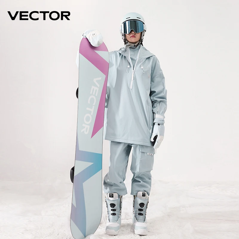 Vector мужская и женская однотонная лыжная куртка - Фотография_3