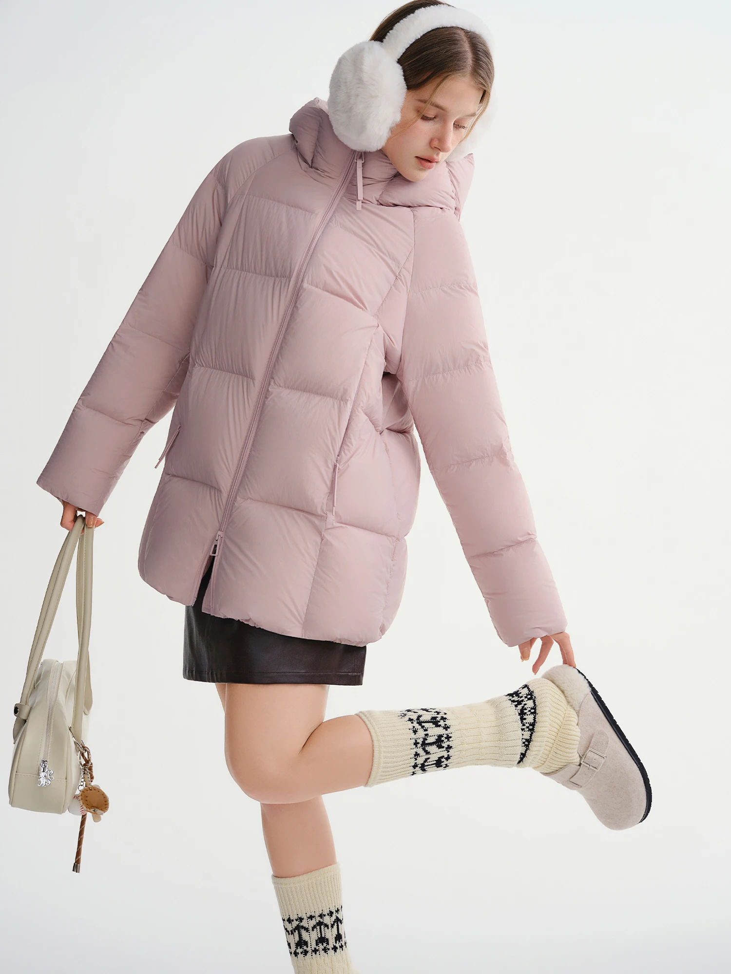 Женский длинный короткий пуховик - тройная защита - Фотография_4